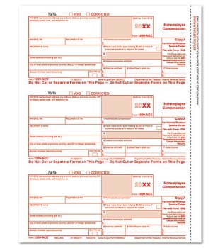 (image for) 1099 NEC Income 2UP Individual Sheets Federal Copy A MDNE5110