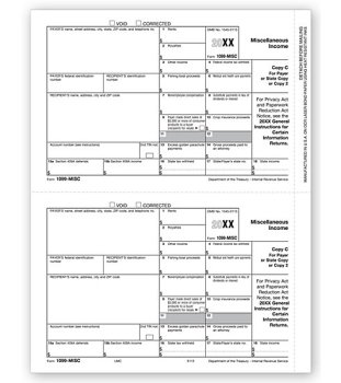 (image for) 1099 MISC Income 2UP Individual Sheets State Copy C MDTF5112