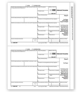 (image for) 1099-INT Income 2UP Individual Sheets State Copy C MDTF5122
