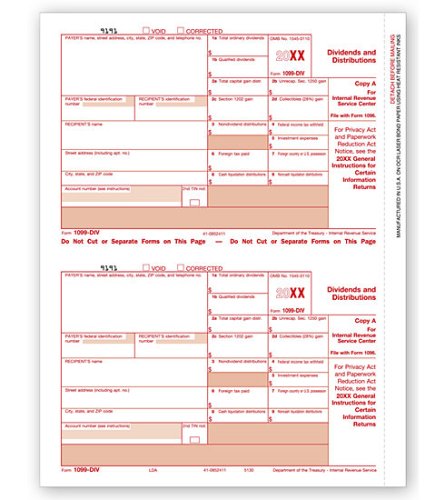 (image for) 1099-DIV Income 2UP Individual Sheets Federal Copy A MDTF5130