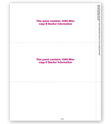 (image for) 1099 MISC Income 3UP Blank Laser Form MDTF5173