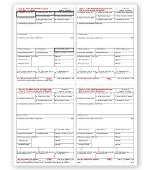 (image for) W-2 4UP Box Laser Form MDTF5205