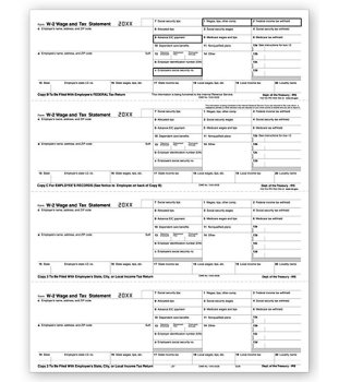 (image for) W-2 4UP Horizontal Employee Copy Laser Form MDTF5206