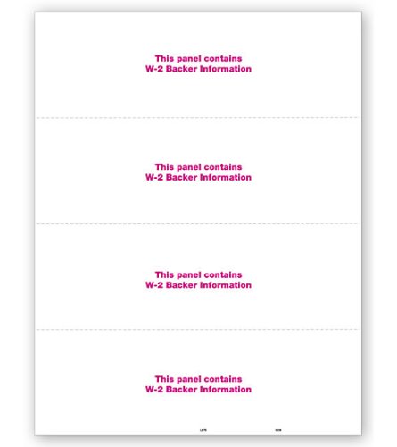 (image for) W-2 4UP Horizontal Blank Form MDTF5208