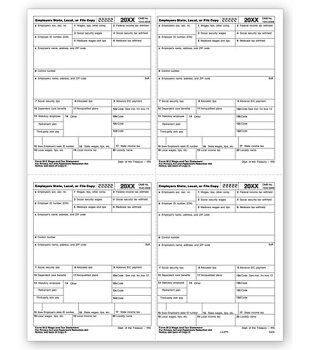 (image for) W-2 4UP Box Employer Copy Laser Form MDTF5405