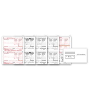 (image for) W-2 2UP Laser Form 4 part set w/envelope MDTF5645E