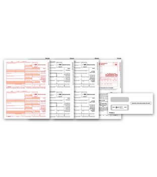 (image for) 1099-INT Income 2UP Laser Form 3 part set w/envelope MDTF6104E