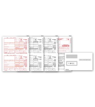 (image for) 1099 MISC Income 2UP Laser Form 5 part set w/envelope MDTF6105E