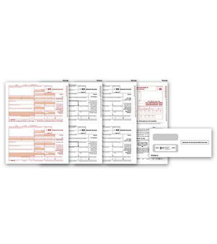 (image for) 1099-INT Income 2UP Laser Form 4 part set w/envelope MDTF6106E