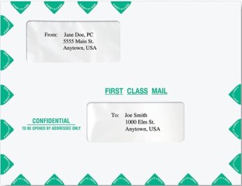 (image for) First Class Dual Window Envelope-Self Seal MDPEA01