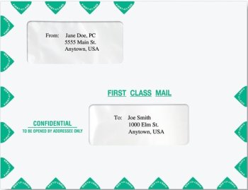 (image for) First Class Dual Window Envelope-Moisture Seal MDPEA01