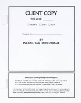 (image for) Tax Return Client Copy Folder w/ Side Staples White MDSCW01